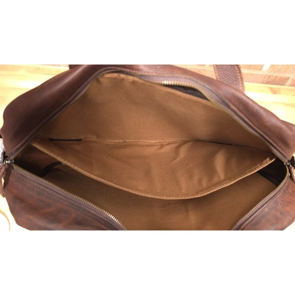Buffalo Jackson Trading Co. Walker Leather‎ Duffle Bag Vintage Oak